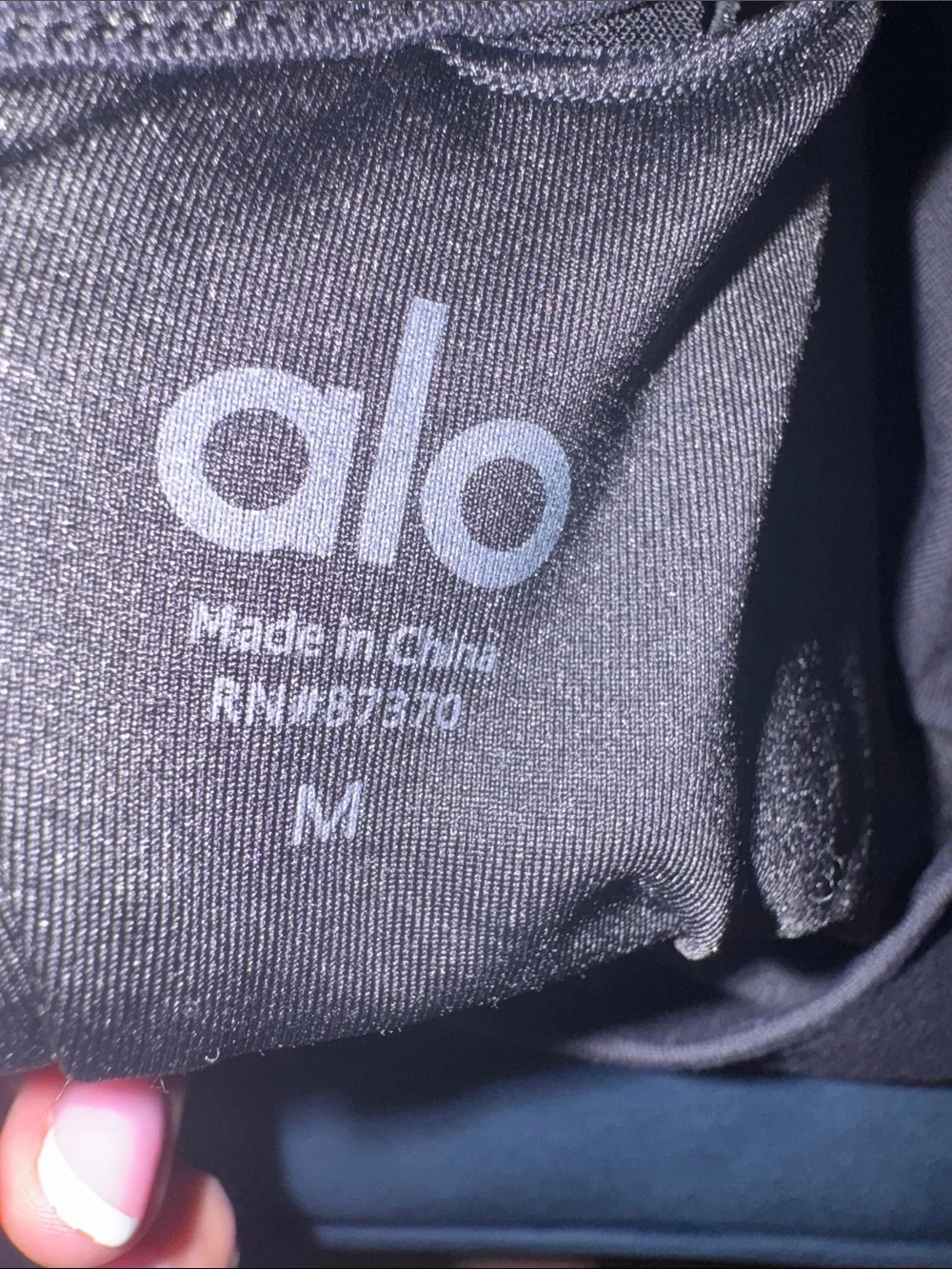 ALO Yoga Black Wild thing V-Neck Ruched Racerback Sports Bra size Medium
